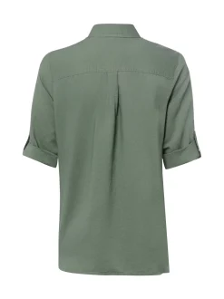 Olsen Damen Leinenbluse in khaki - Ärmel: Halbarm