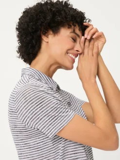 Olsen Damen Poloshirt - Clara in schoko weiß