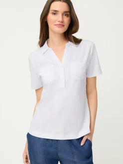 Olsen Damen Poloshirt - Hannah in weiß - Ärmel: kurzarm