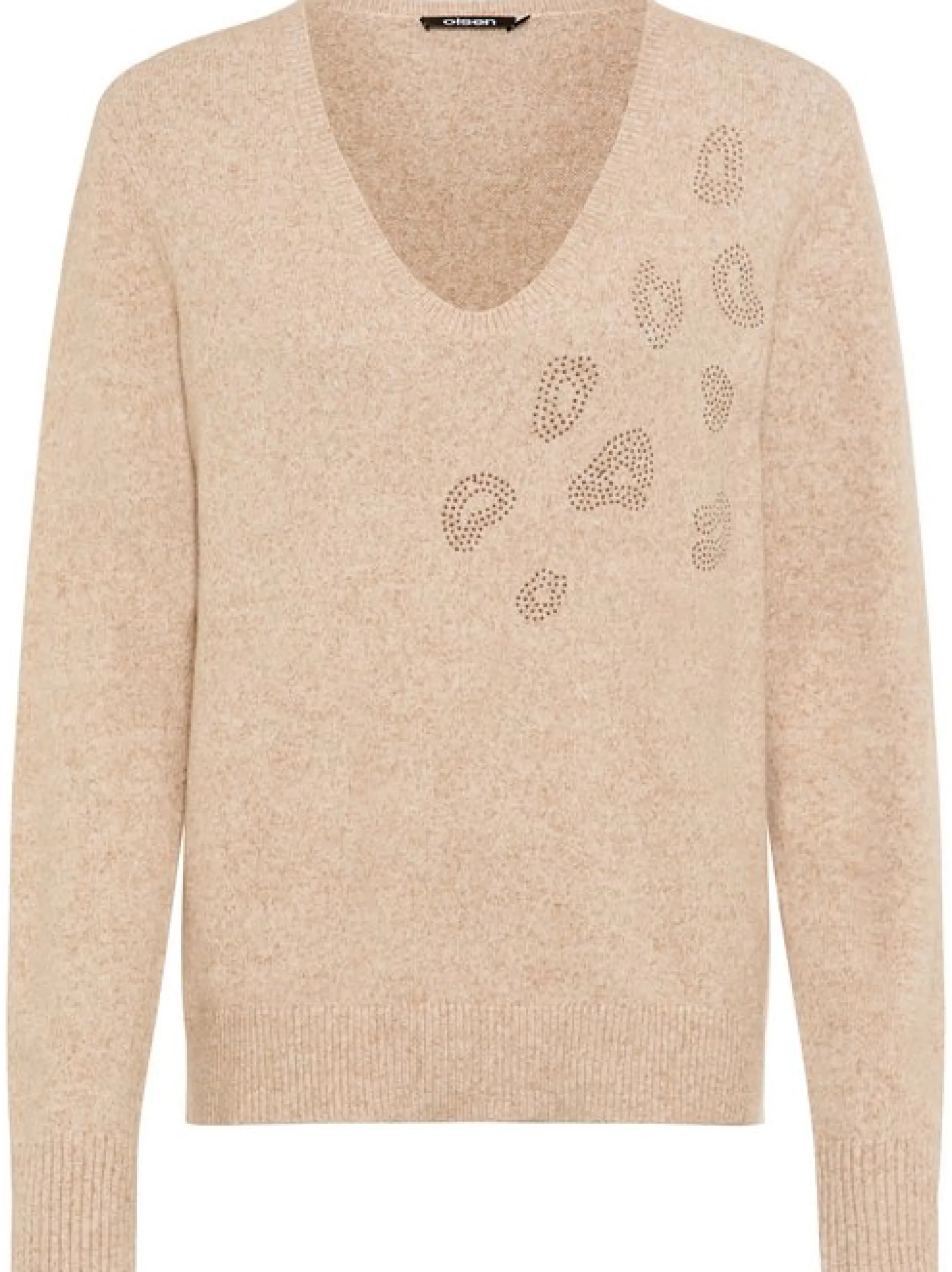 Olsen Damen Pullover in beige - Ausschnitt: V-Ausschnitt