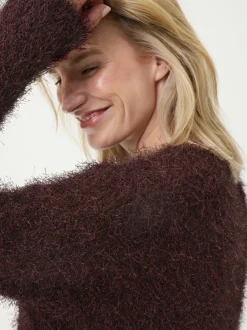 Olsen Damen Pullover in kastanie - Ausschnitt: Rundhals