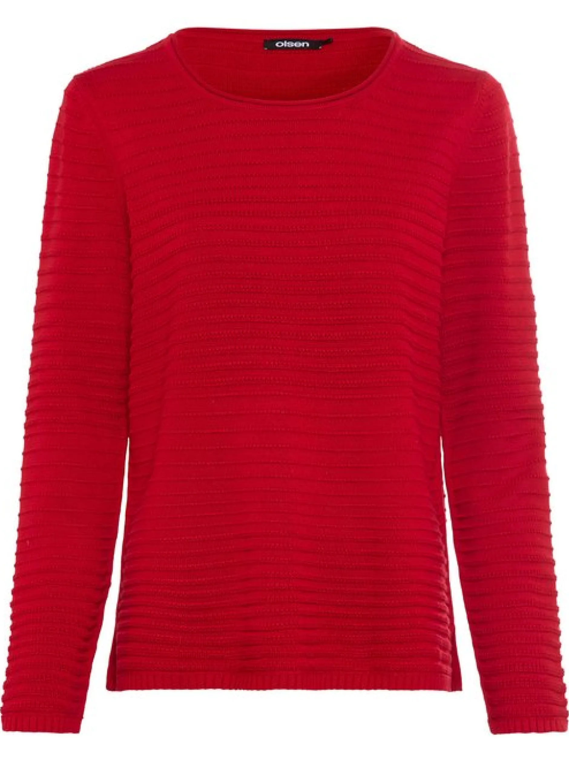 Olsen Damen Pullover in rot - Ausschnitt: Rundhals