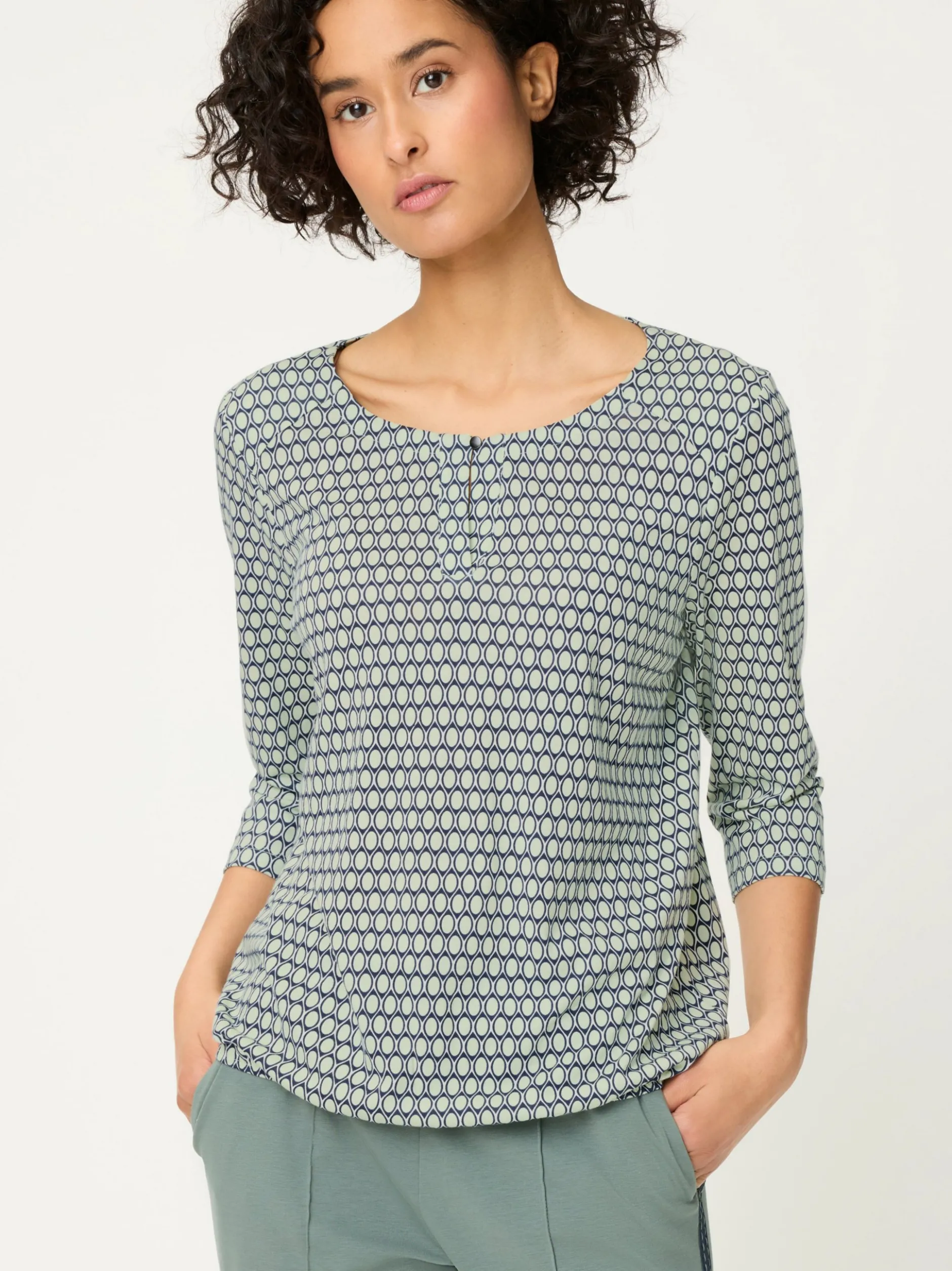 Olsen Damen Shirt - Clara in mint marine