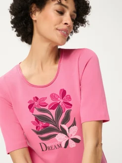 Olsen Damen Shirt - Edda in fuchsia mehrfarbig