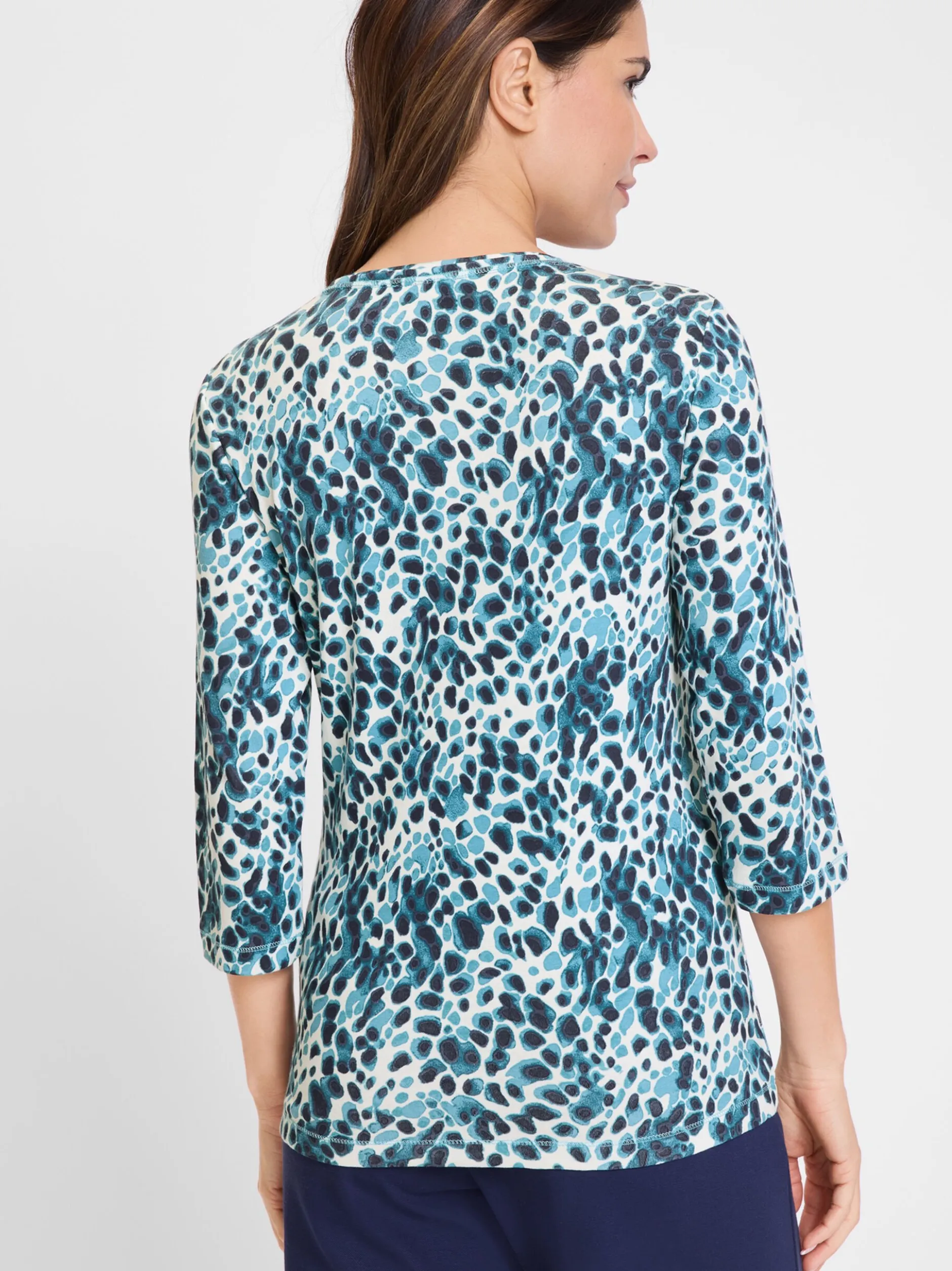 Olsen Damen Shirt in blau - Ausschnitt: Rundhals