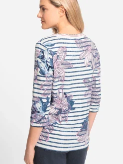 Olsen Damen Shirt in blau - Ausschnitt: Rundhals