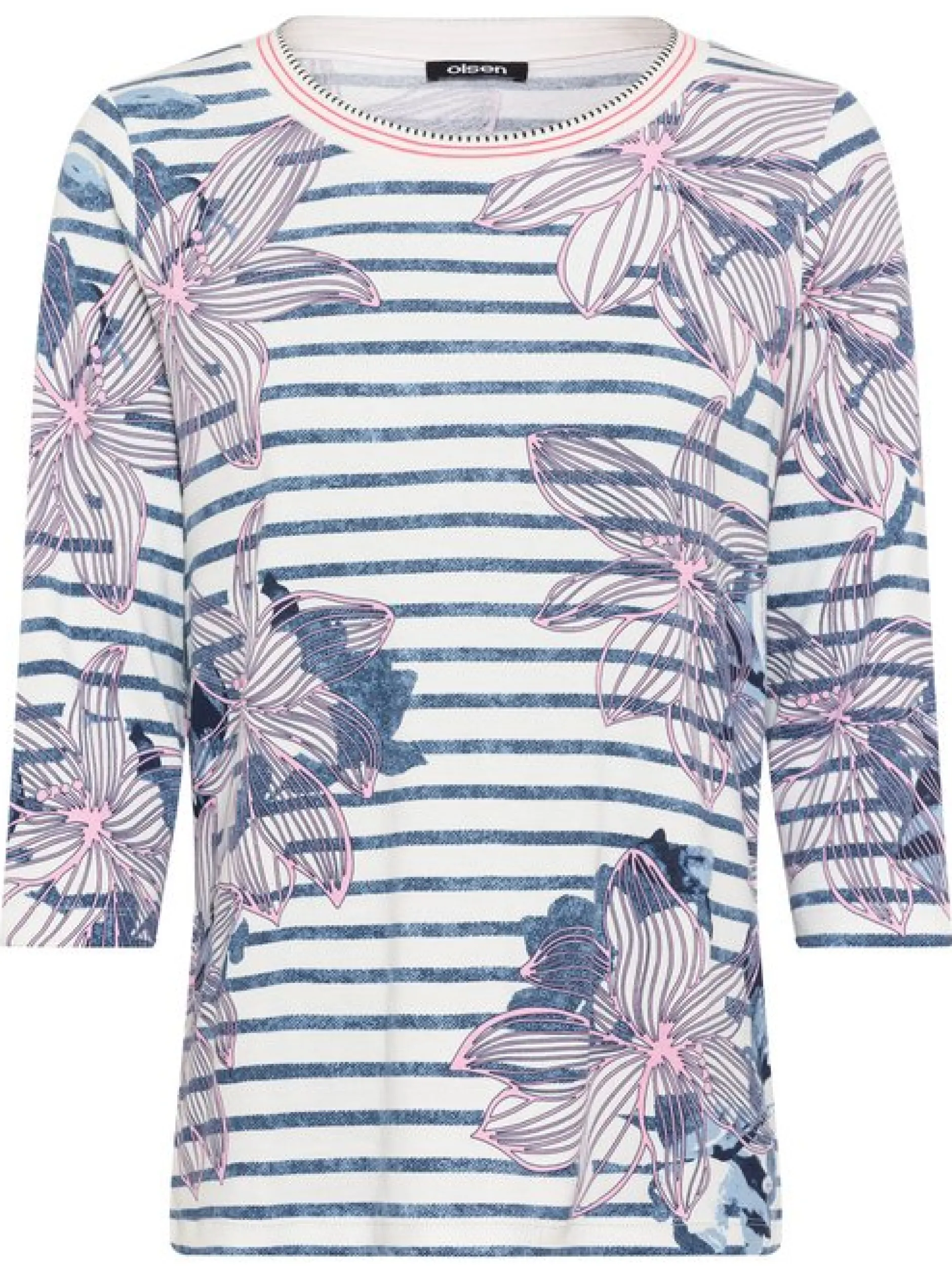 Olsen Damen Shirt in blau - Ausschnitt: Rundhals