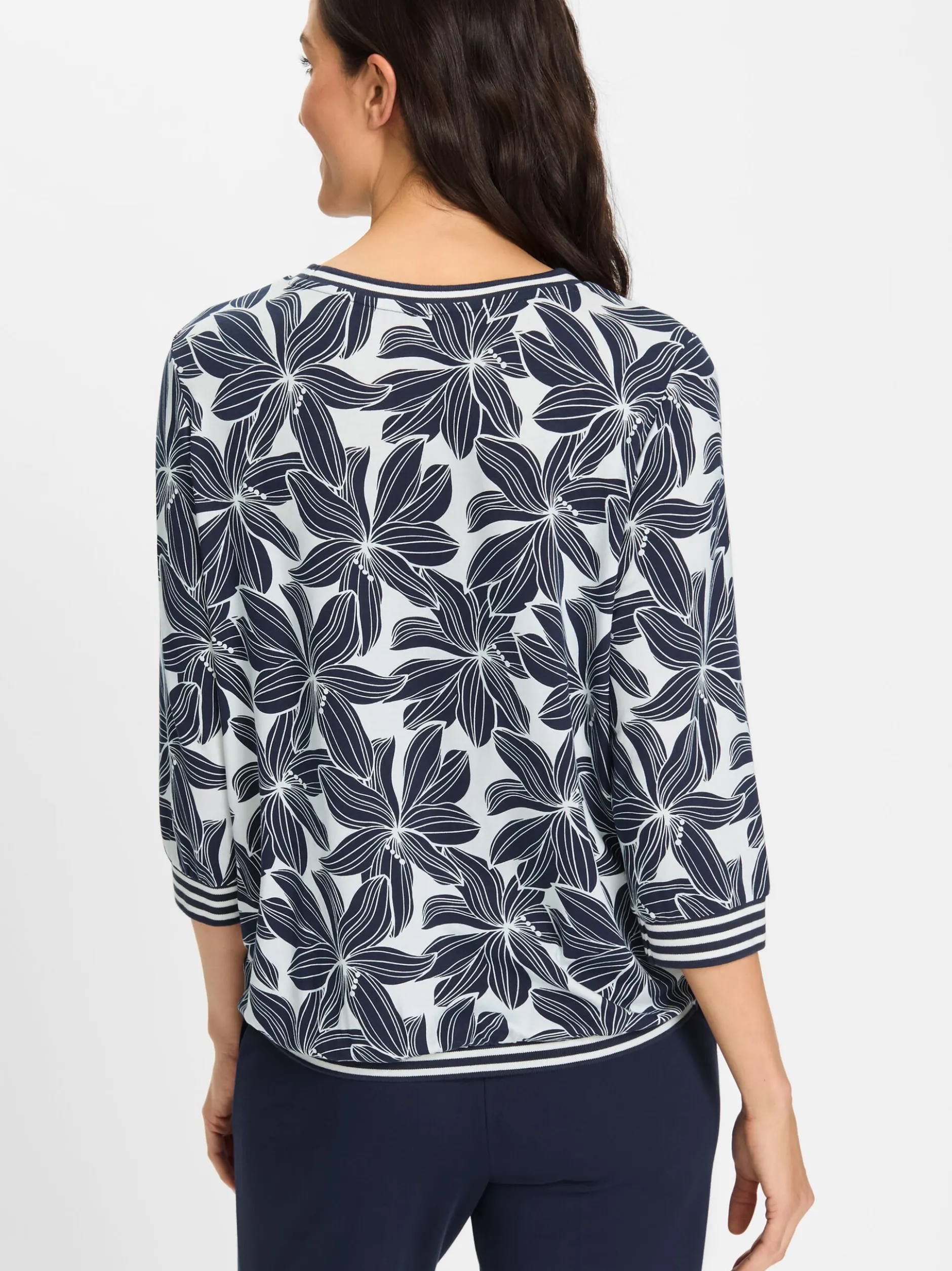 Olsen Damen Shirt in blau - Ausschnitt: Rundhals