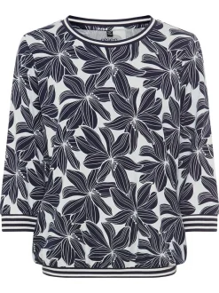 Olsen Damen Shirt in blau - Ausschnitt: Rundhals