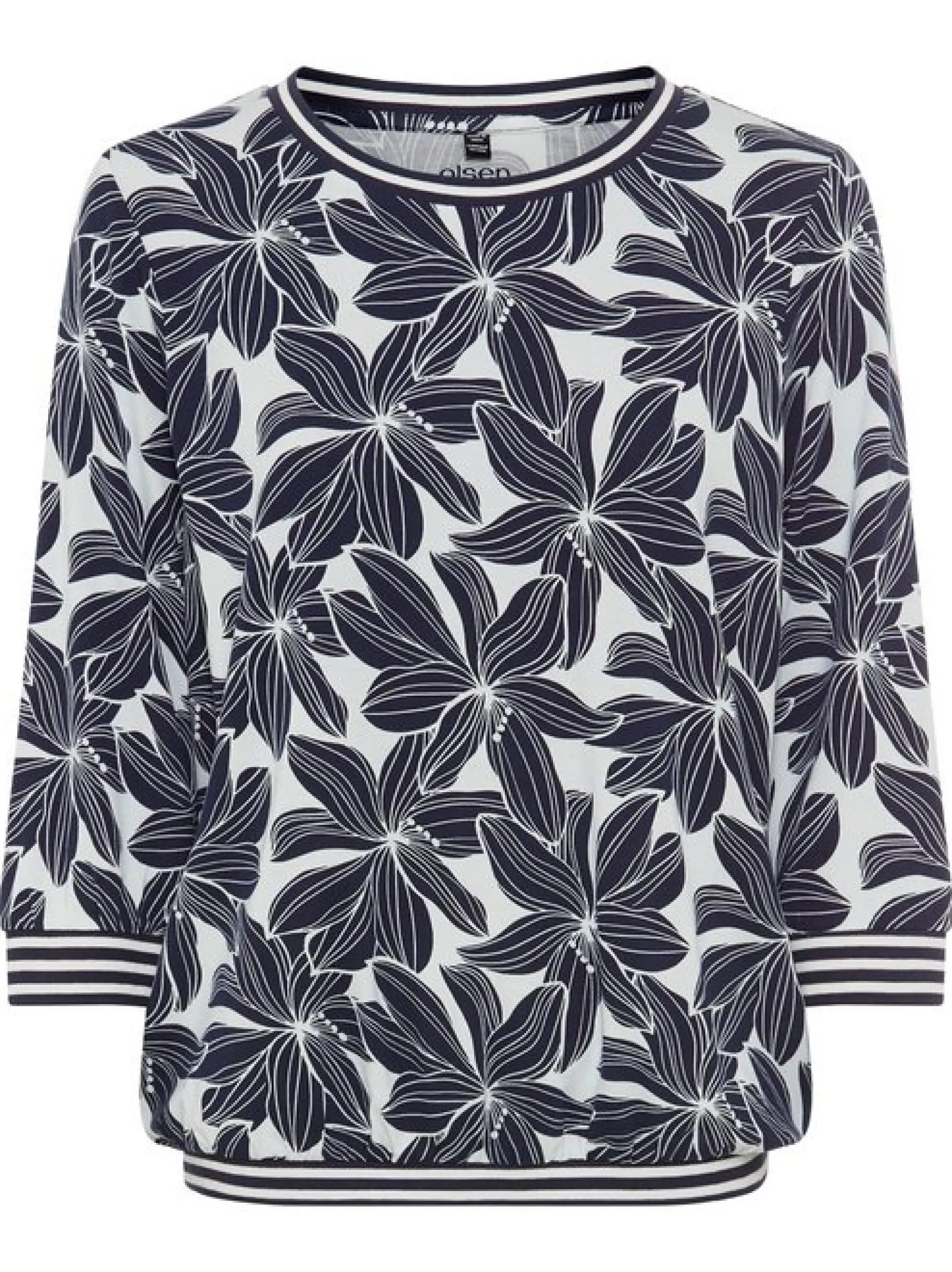 Olsen Damen Shirt in blau - Ausschnitt: Rundhals