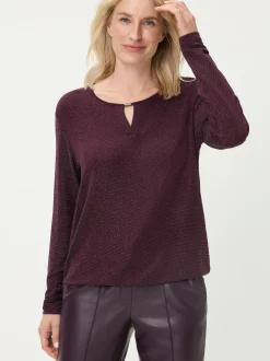 Olsen Damen Shirt in bordeaux - Ausschnitt: Rundhals
