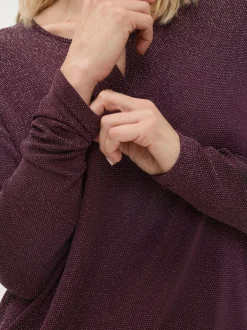 Olsen Damen Shirt in bordeaux - Ausschnitt: Rundhals