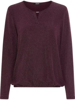 Olsen Damen Shirt in bordeaux - Ausschnitt: Rundhals