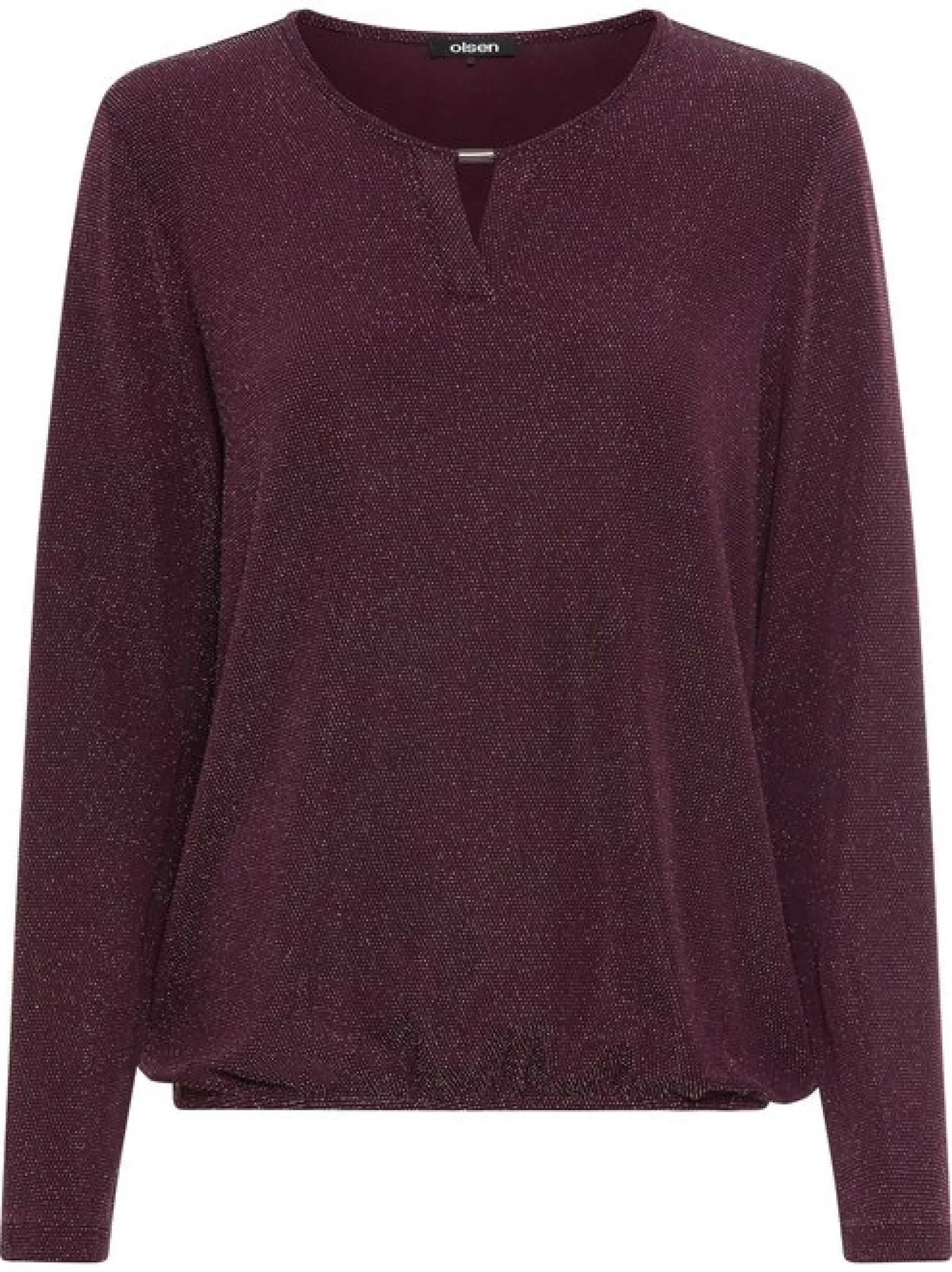 Olsen Damen Shirt in bordeaux - Ausschnitt: Rundhals