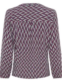 Olsen Damen Shirt in lila - Ausschnitt: V-Ausschnitt