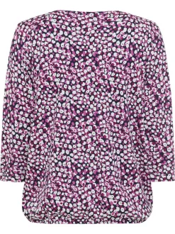 Olsen Damen Shirt in lila - Ausschnitt: Rundhals