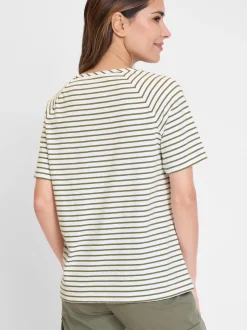 Olsen Damen Shirt in oliv - Ausschnitt: Rundhals