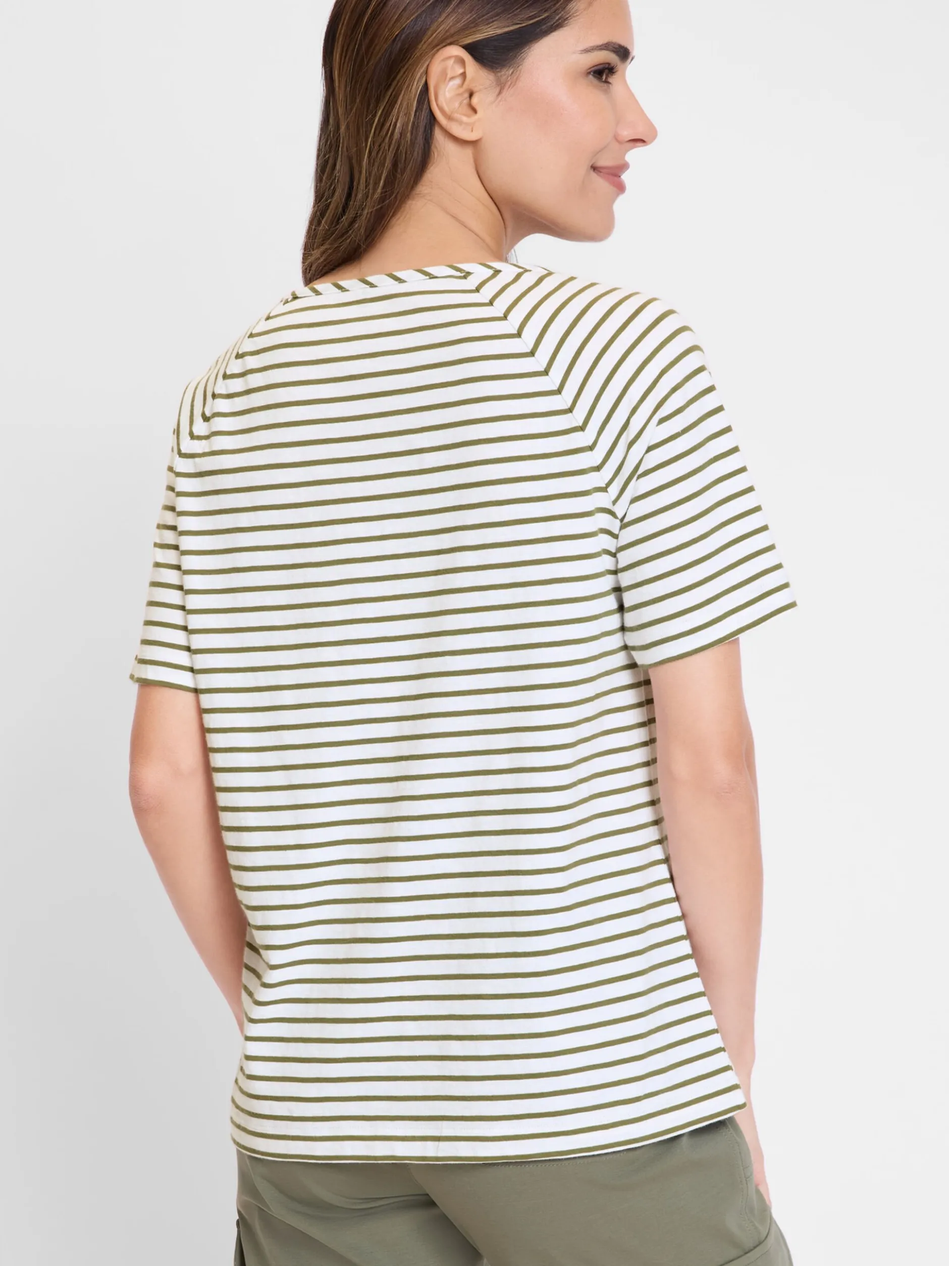 Olsen Damen Shirt in oliv - Ausschnitt: Rundhals