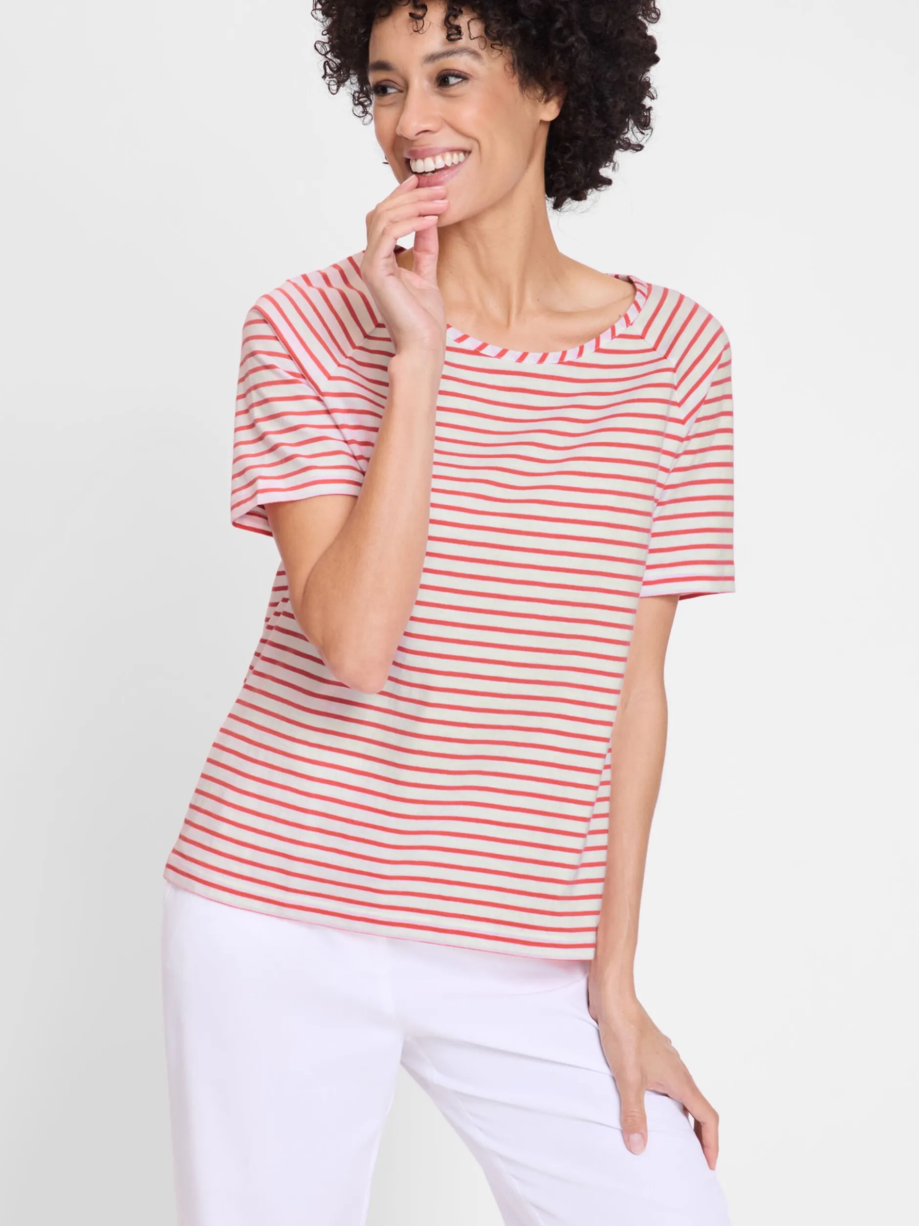 Olsen Damen Shirt in rosa - Ausschnitt: Rundhals