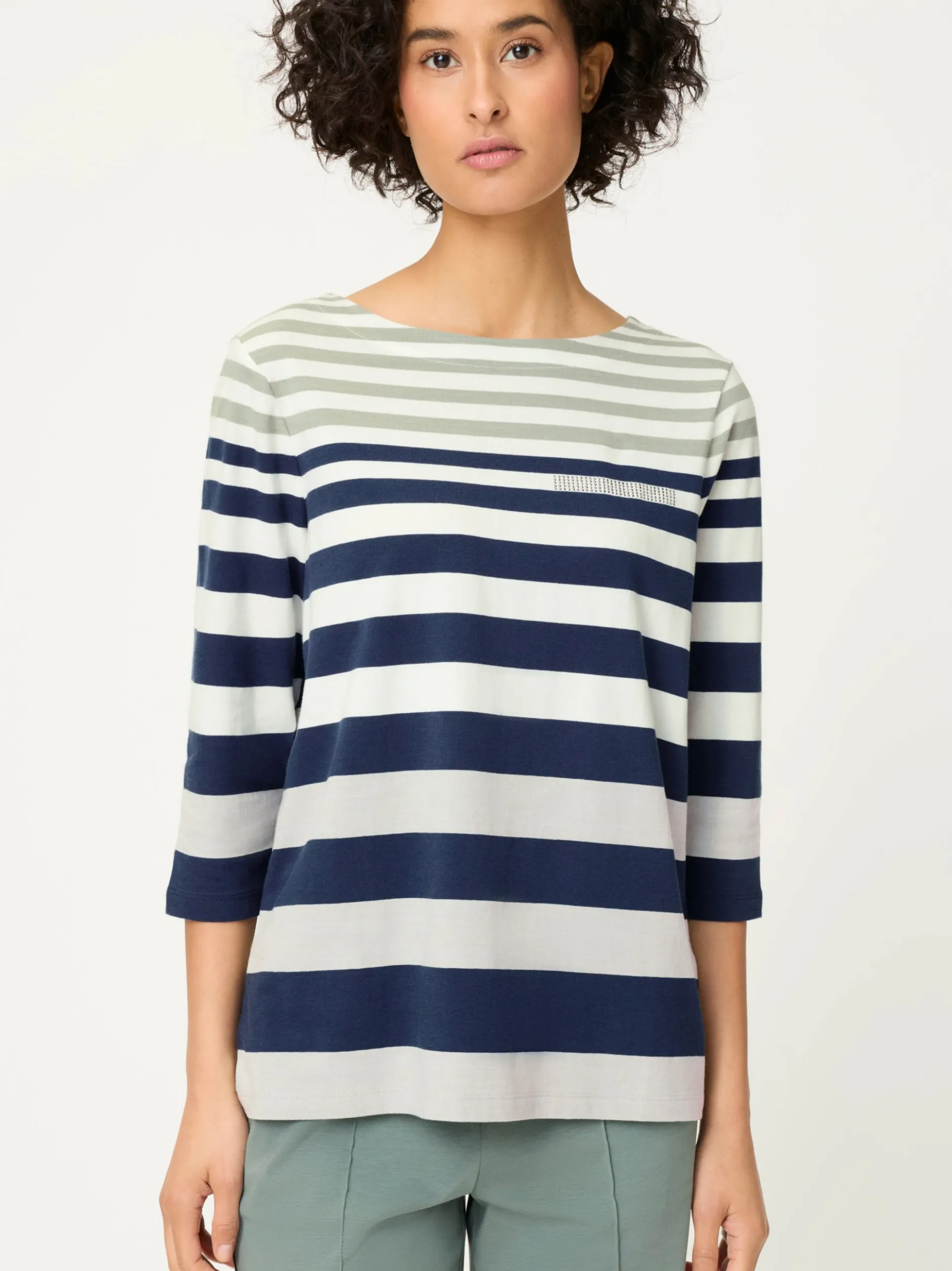 Olsen Damen Shirt in schilf marine - Ärmel: 3/4 Arm