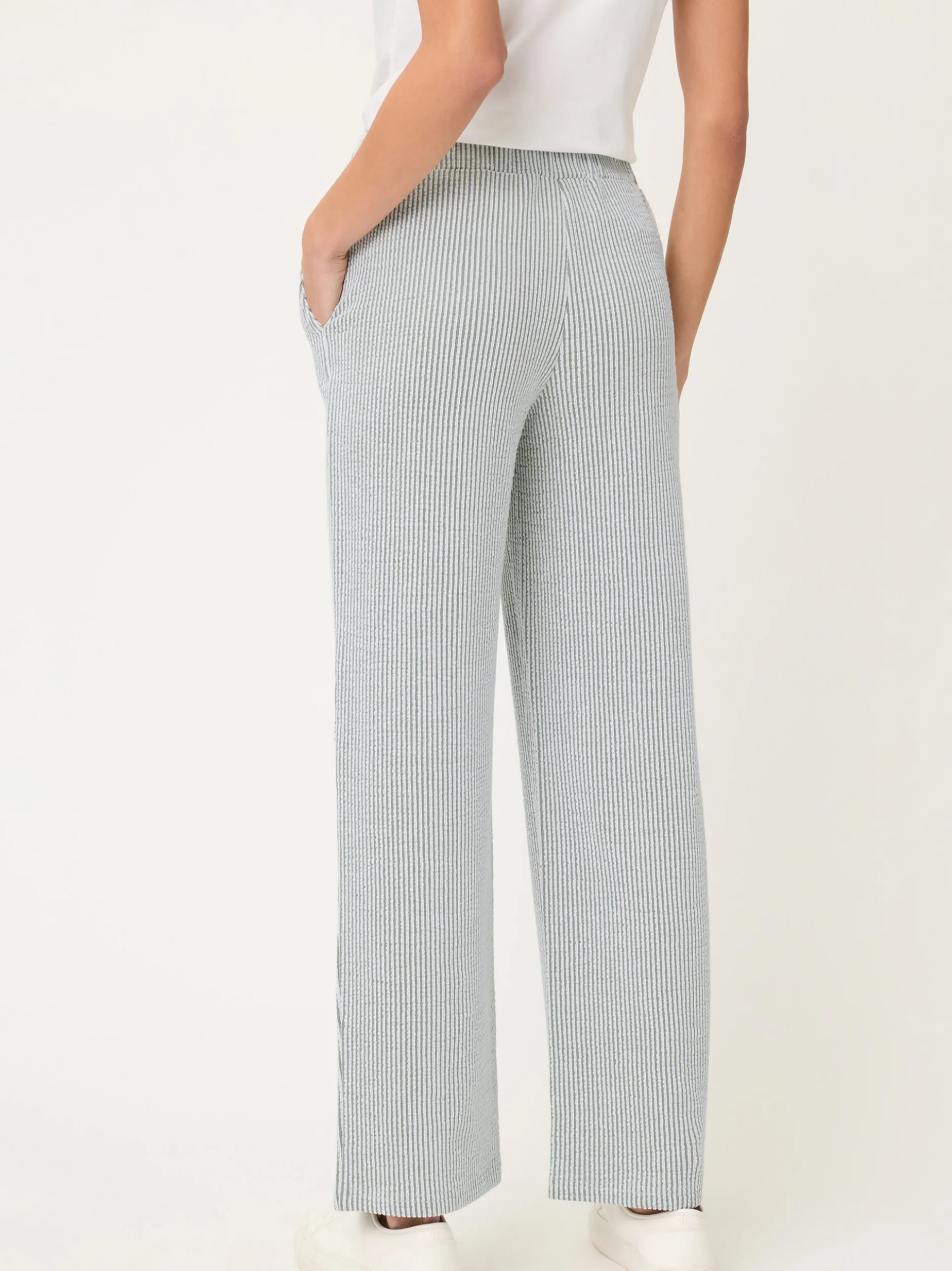 Olsen Damen Stoffhose - Anna Wide in lind weiß