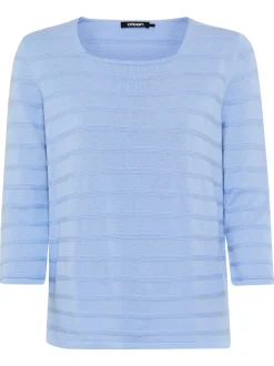 Olsen Damen Strickpullover in hellblau - Ärmel: 3/4 Arm
