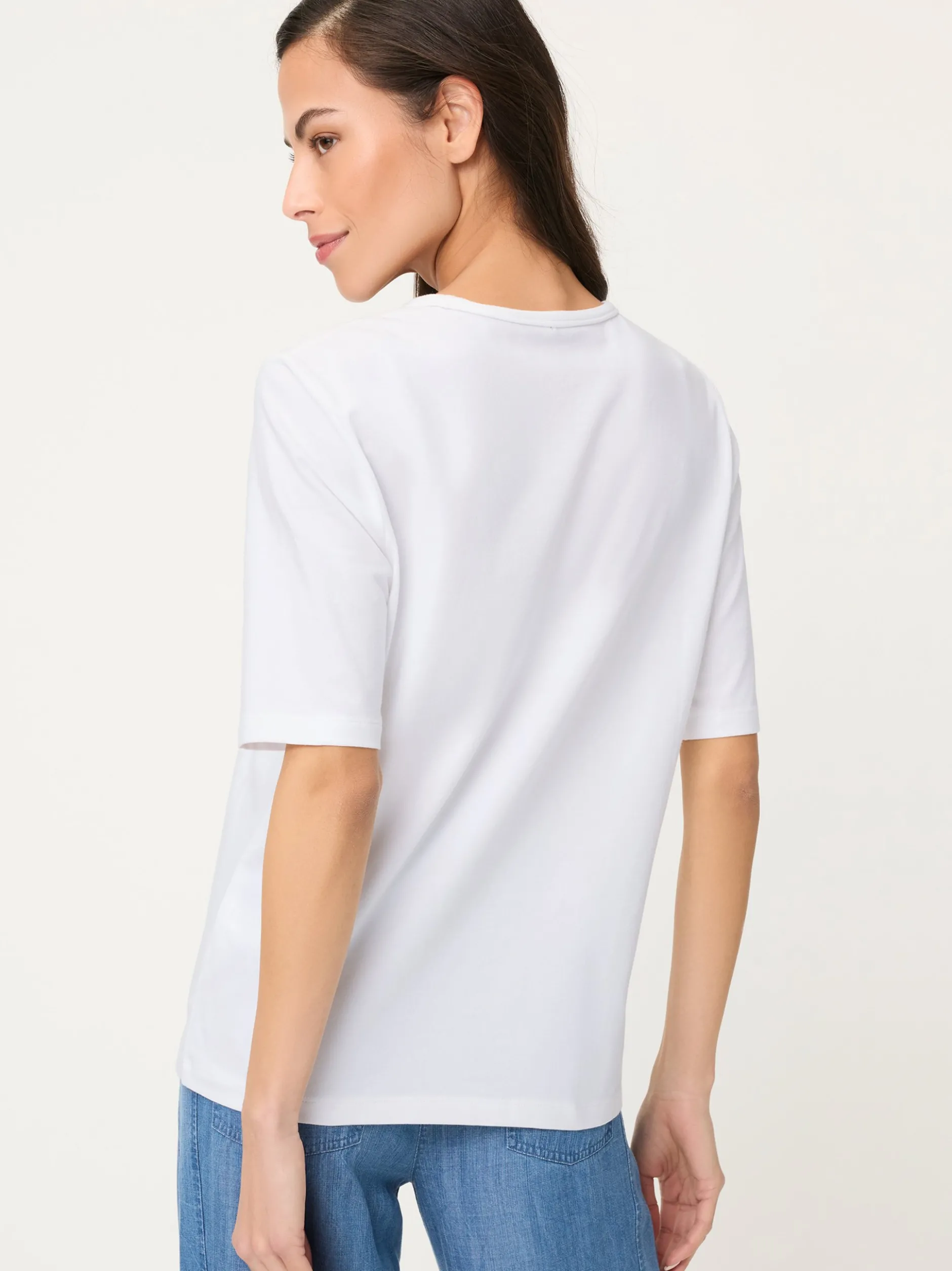 Olsen Damen T-Shirt - Hannah in weiß blau