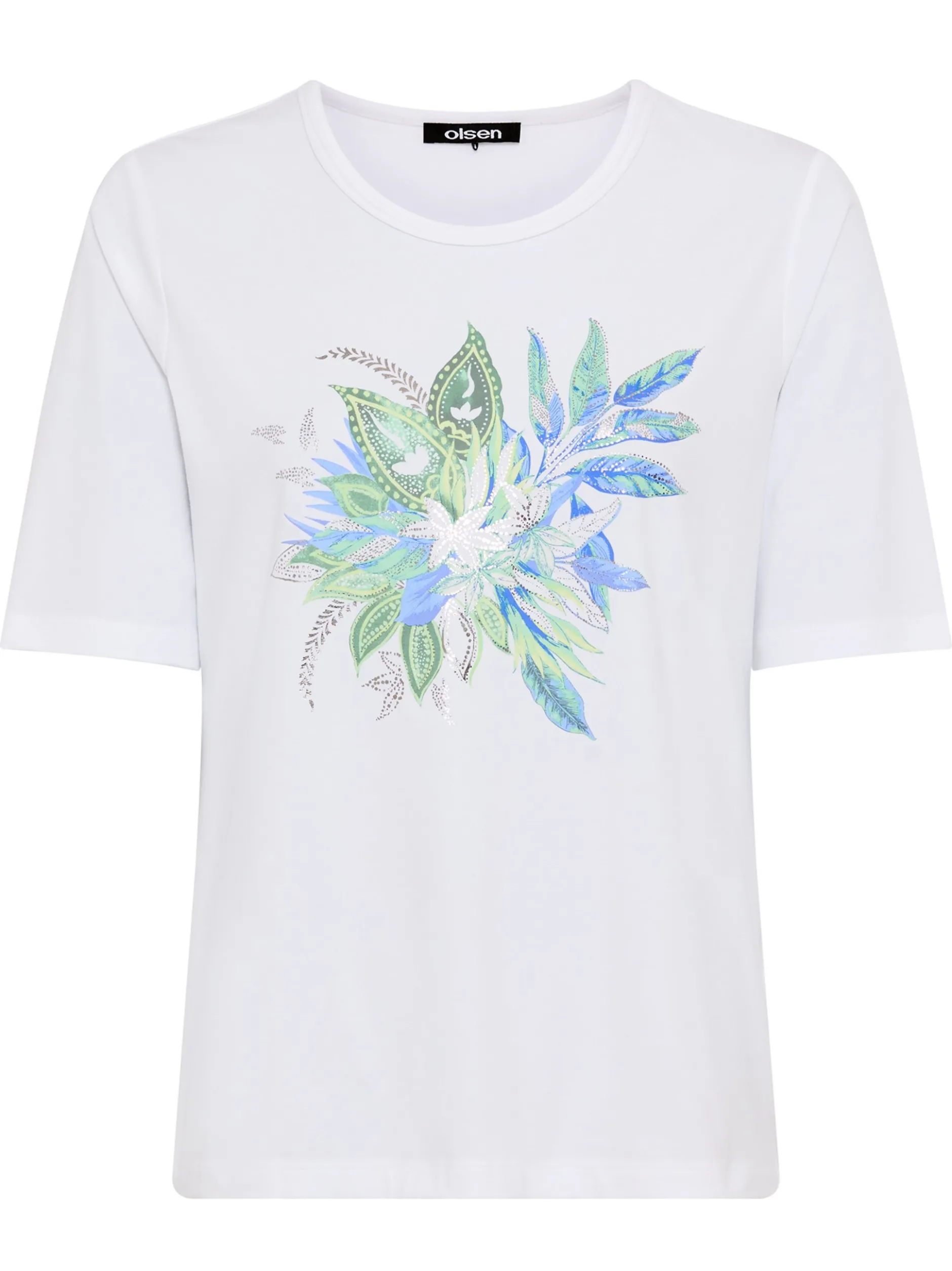 Olsen Damen T-Shirt - Hannah in weiß blau