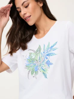 Olsen Damen T-Shirt - Hannah in weiß blau