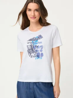 Olsen Damen T-Shirt - Hannah in weiß blau