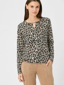 Olsen Damen T-Shirt in beige - Ausschnitt: Rundhals