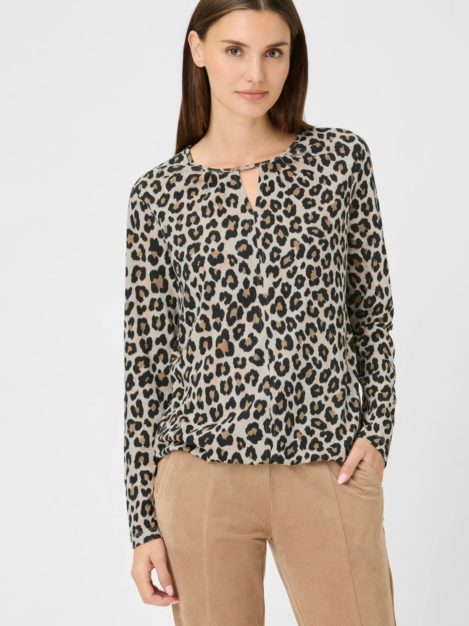 Olsen Damen T-Shirt in beige - Ausschnitt: Rundhals