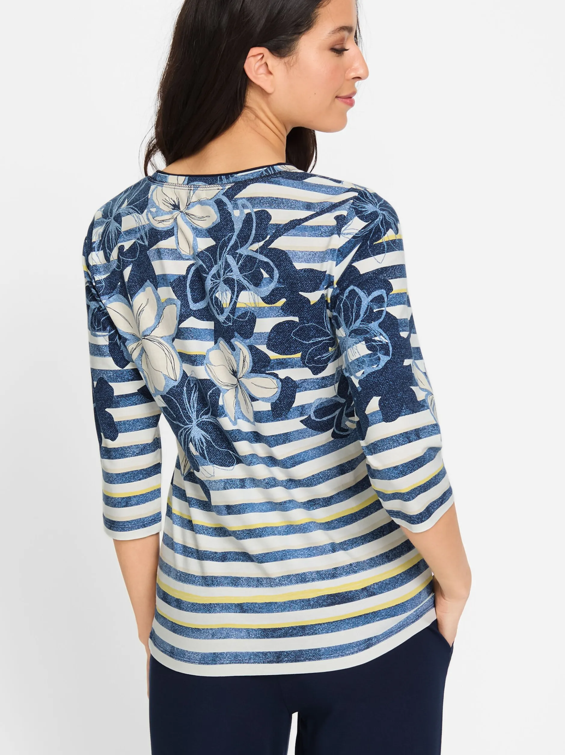 Olsen Damen T-Shirt in blau - Ausschnitt: Rundhals