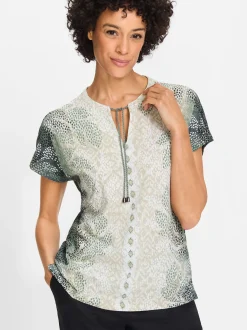 Olsen Damen T-Shirt in grau - Ausschnitt: Rundhals