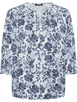 Olsen Damen T-Shirt in indigo - Ausschnitt: Rundhals