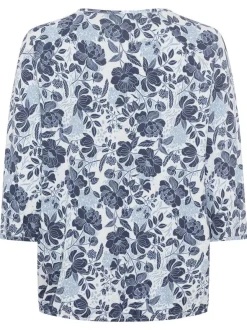 Olsen Damen T-Shirt in indigo - Ausschnitt: Rundhals