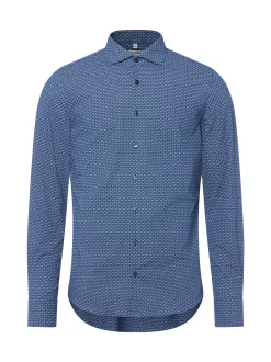 OLYMP Level Five Herren Businesshemd in marine hellblau