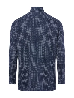 OLYMP Luxor modern fit Herren Hemd Bügelfrei in marine hellblau