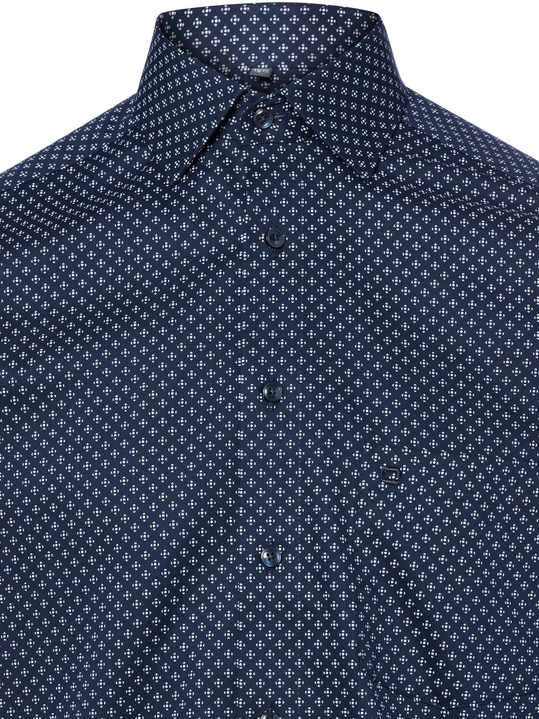 OLYMP Luxor modern fit Herren Hemd Bügelfrei in marine hellblau