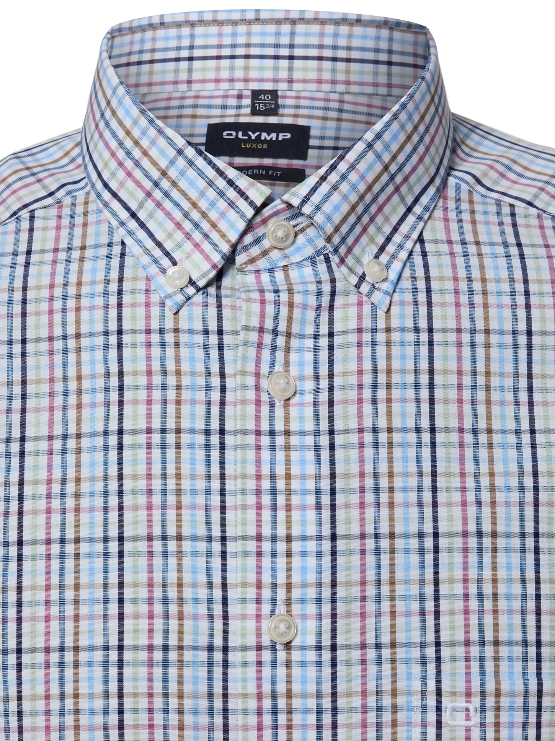 OLYMP Luxor modern fit Herren Hemd in weiß mehrfarbig