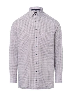 OLYMP Luxor modern fit Herren Hemd in weiß bordeaux