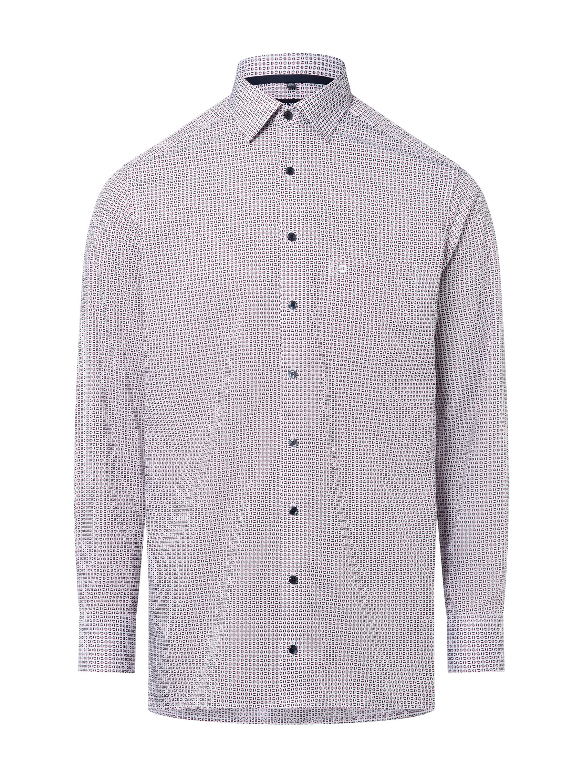 OLYMP Luxor modern fit Herren Hemd in weiß bordeaux