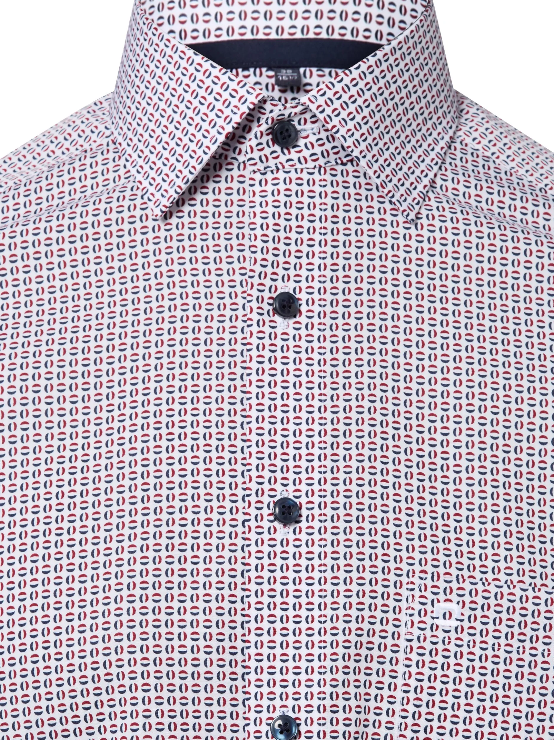 OLYMP Luxor modern fit Herren Hemd in weiß bordeaux