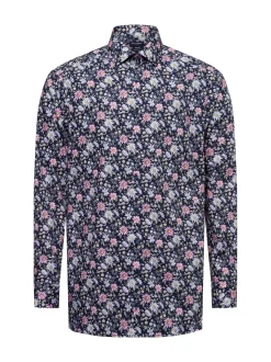 OLYMP Luxor modern fit Herren Businesshemd - Modern Fit - Luxor in marine altrosa