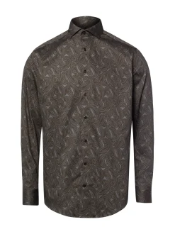 OLYMP Luxor modern fit Herren Hemd in schlamm grau