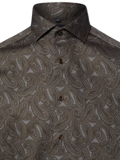 OLYMP Luxor modern fit Herren Hemd in schlamm grau