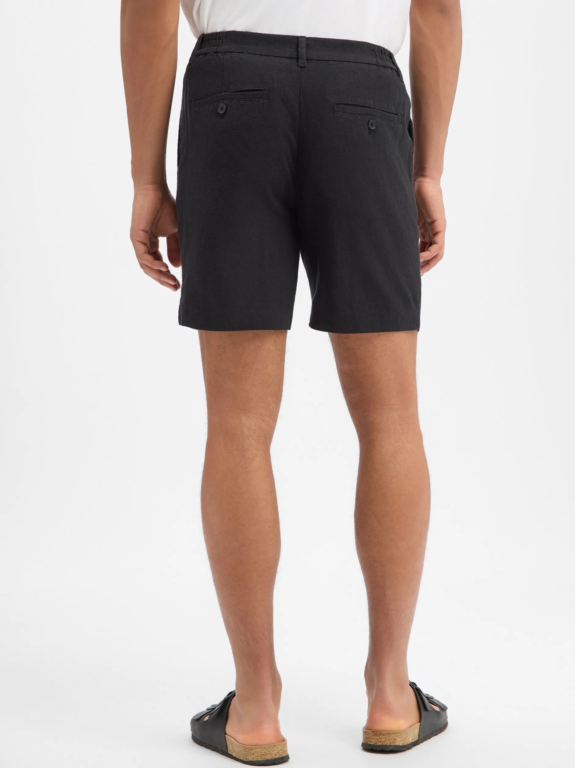 Only&Sons Herren Bermuda mit Leinen-Anteil - ONSLou Eno in schwarz