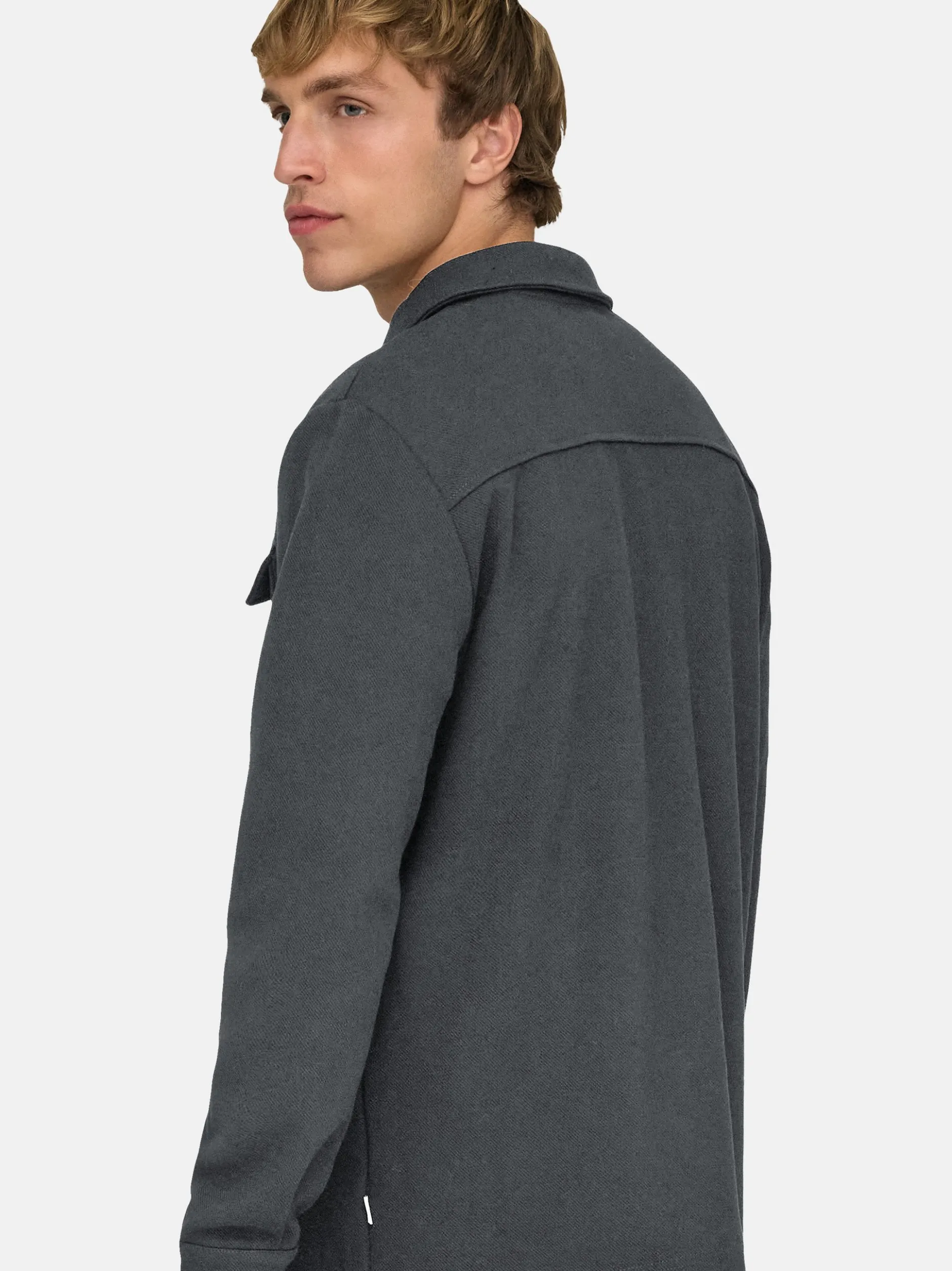 Only&Sons Herren Hemdjacke - 2er Pack Newkodyl in grau