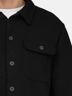 Only&Sons Herren Hemdjacke - Newkodyl in schwarz