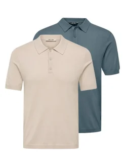 Only&Sons Herren Poloshirt - 2er Pack Wyler in hellblau